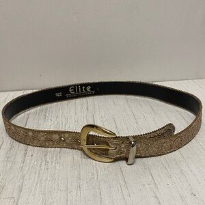 Vintage Elite CA Women's Tan Belt with Gold Tone Buckle